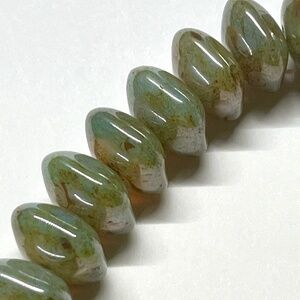 As Low As $2 Turquoise Green Picasso Lustre Czech Square Pillows 12mm x 7mm (10)